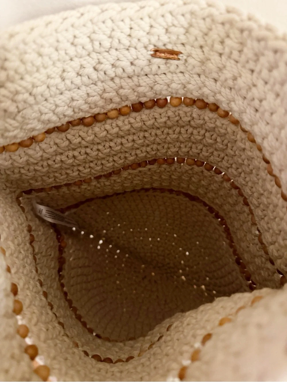 Free People Meet Me In Mallorca Crossbody Bag Cream Brown Beaded
